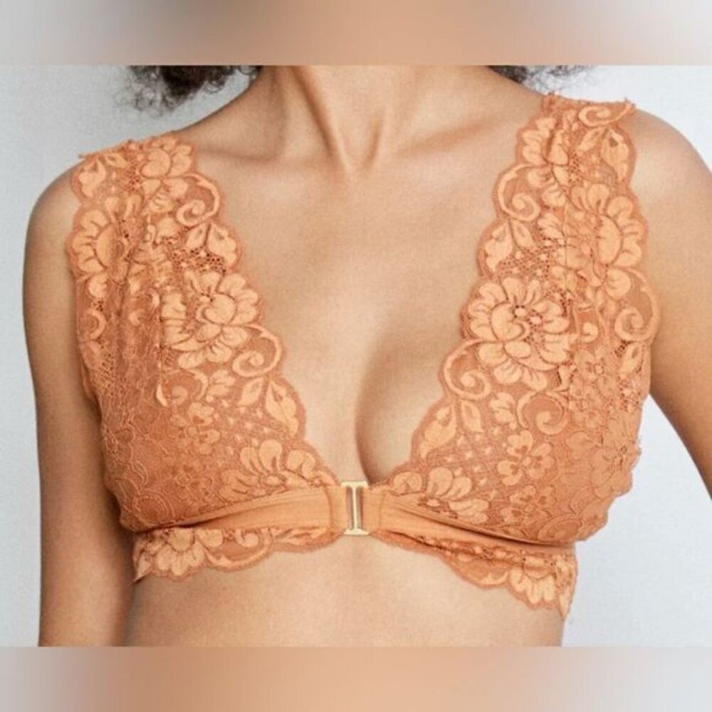 Free People HAH Got Ur Back Bra Brown